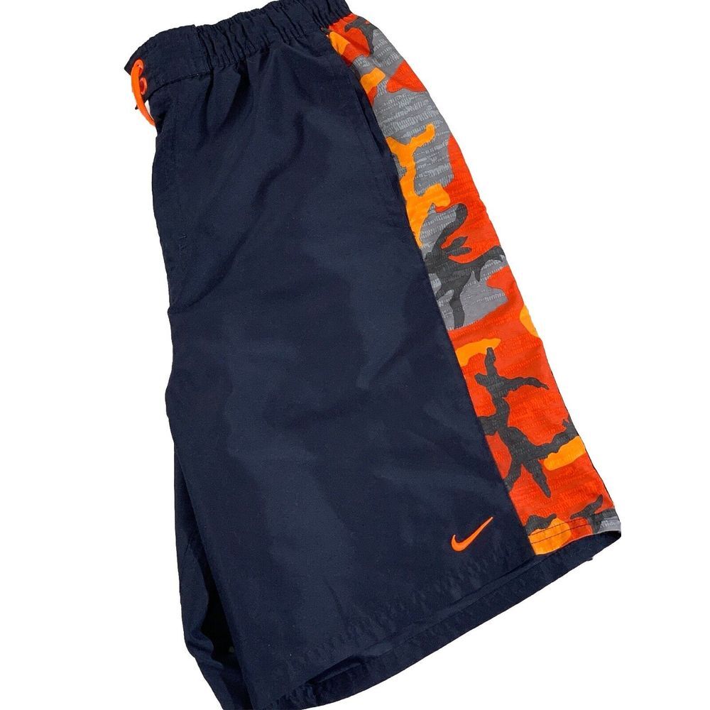 Nike Swim‎ Trunks Mens Size Small Pockets Polyester Drawstring lined Navy Blue